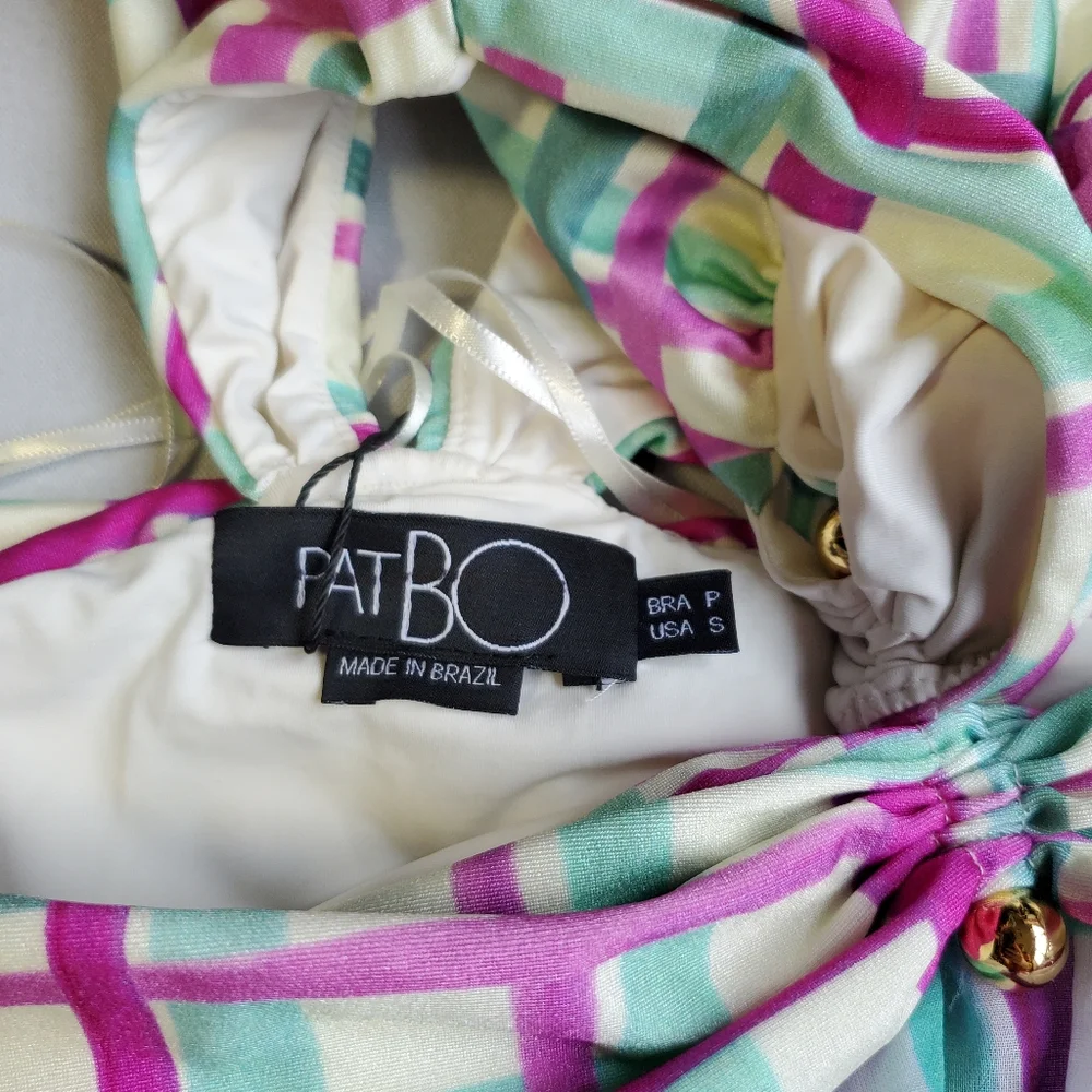 NWT$800 PatBO Seagreen Riviera Plunge Cutout Maxi Bodysuit Dress Open Back S 2-4 - Picture 10 of 16